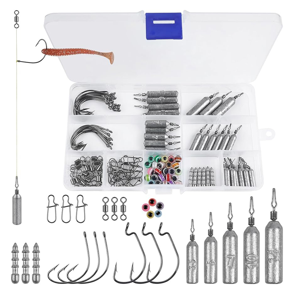 Bass Fishing Lure - 107Pcs Fishing Weights Sinker Accessories Kit