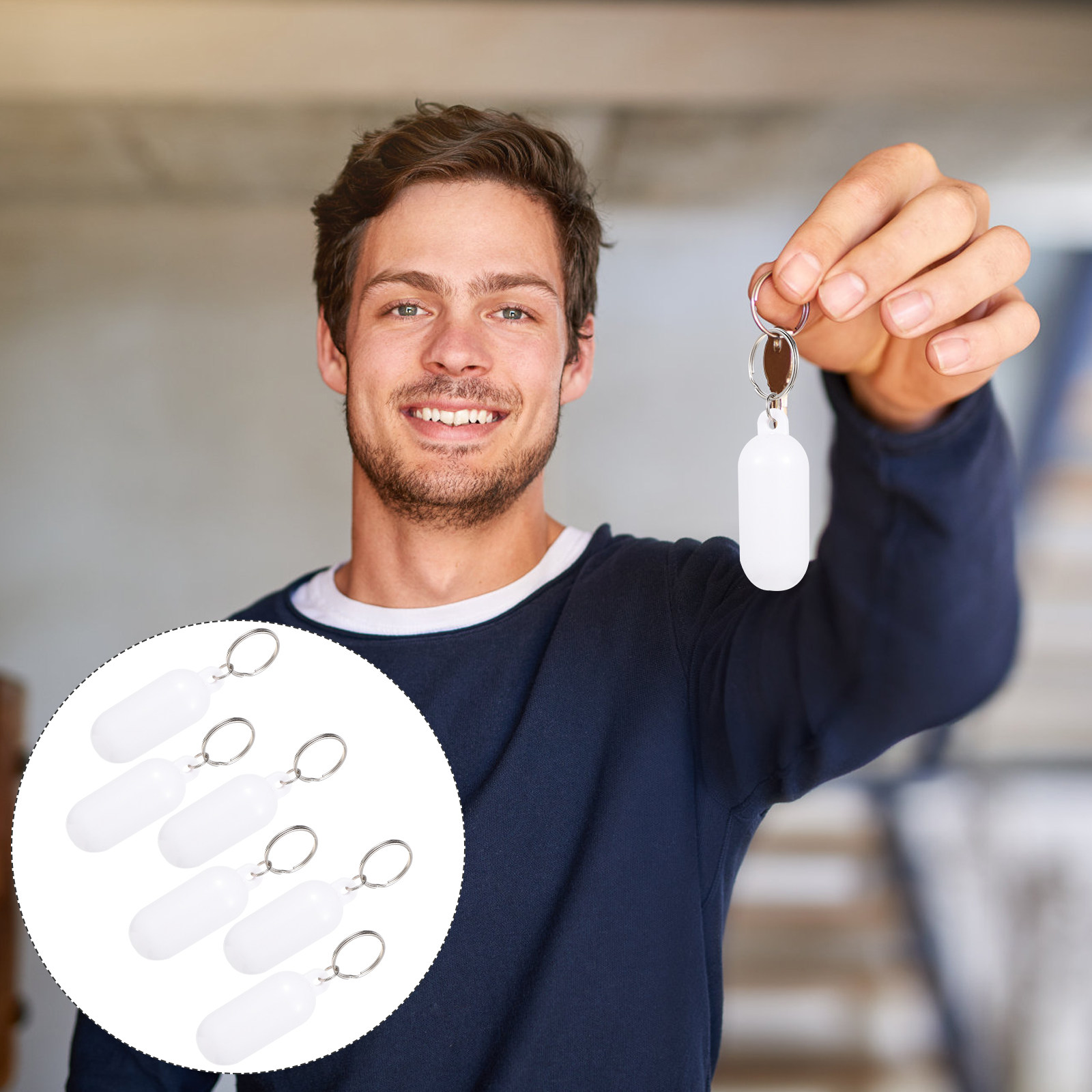 Fishing Backpack - 6Pcs Float Keychain Pendant for Keys