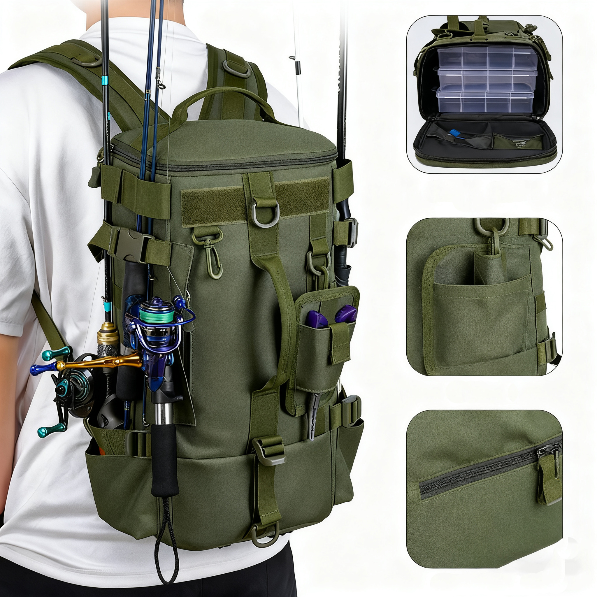 Fishing Equipment Storage - Multifunctional Fishing Backpack Tackle Bag with