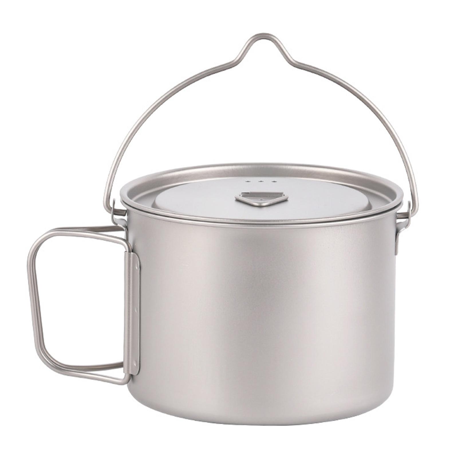 Fishing Backpack - 900ml Outdoor Titanium Pot with Lid