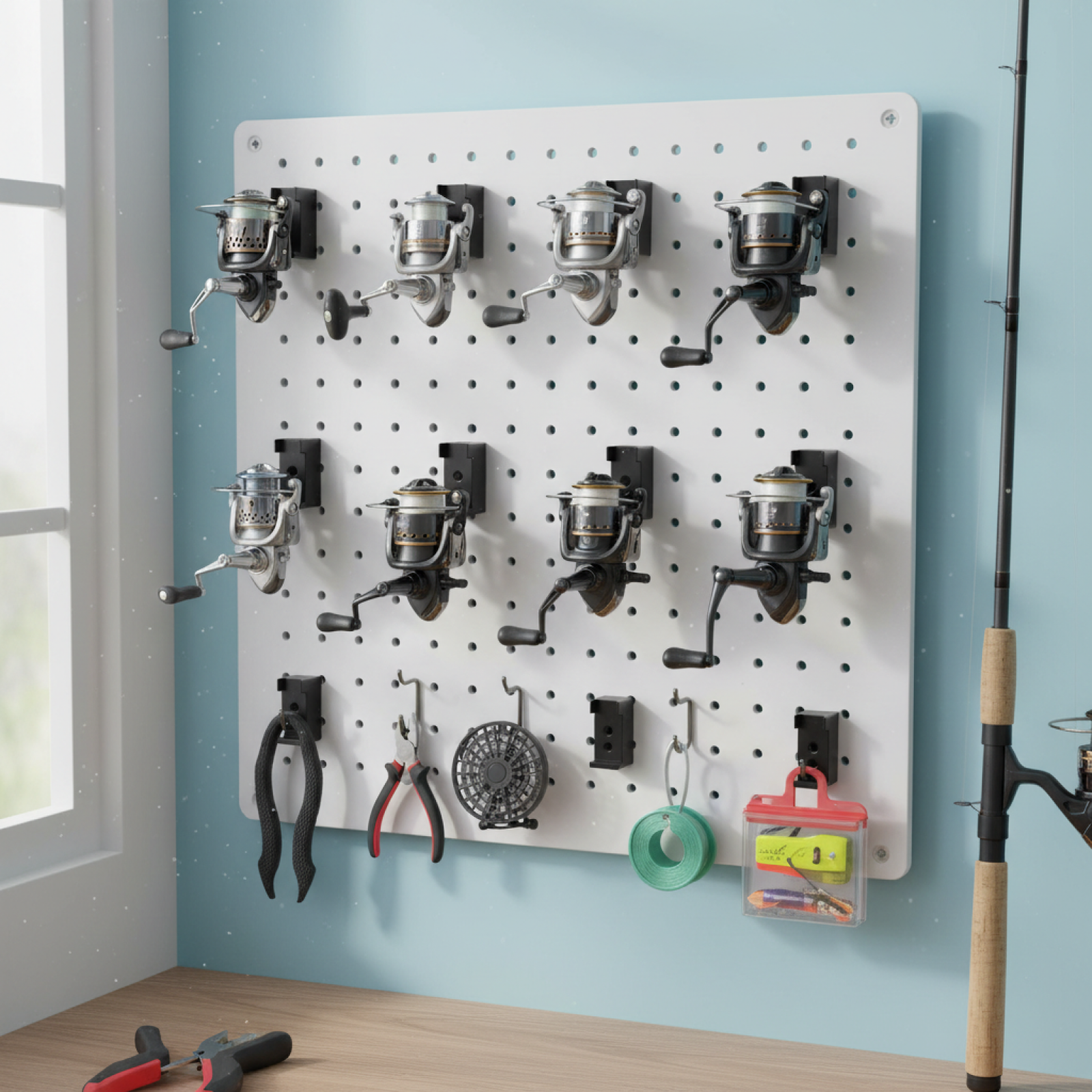 Fishing Equipment Storage - Fishing Reel Holder Wall Mounted Sturdy