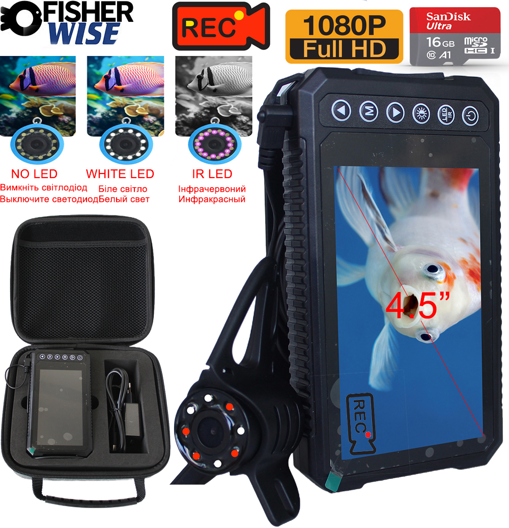 Mutil Lanuage 4.5Inch IPS 1080 - Underwater Fishing Camera 评论和价格