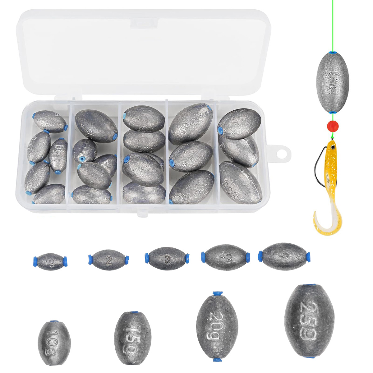 Egg Fishing Sinkers Weights As - Bass Fishing Lure 评论和价格