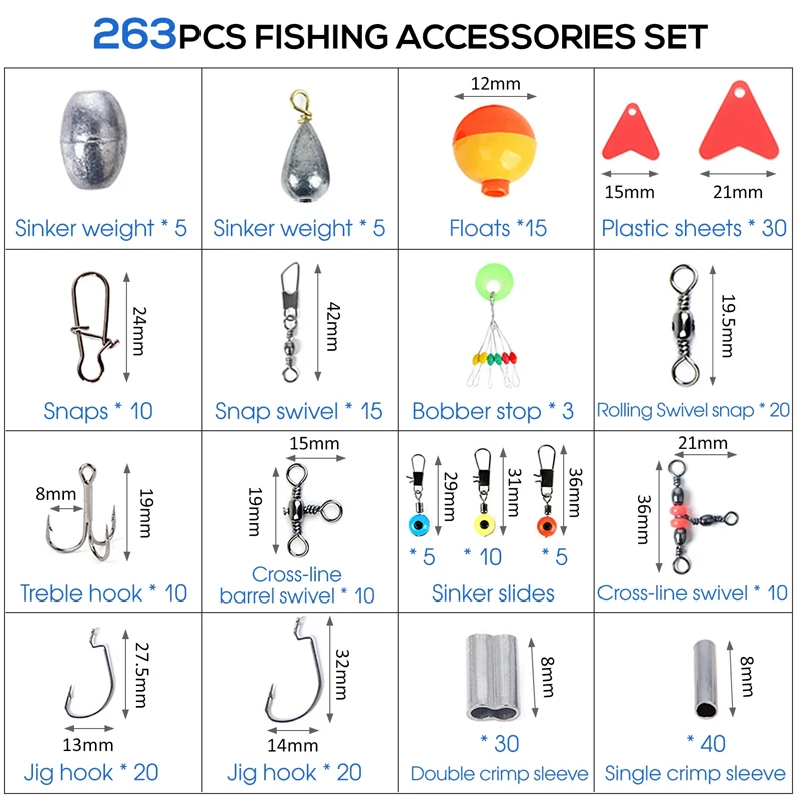 263pcs Outdoor Fishing Accesso - Fishing Equipment Storage 评论和价格