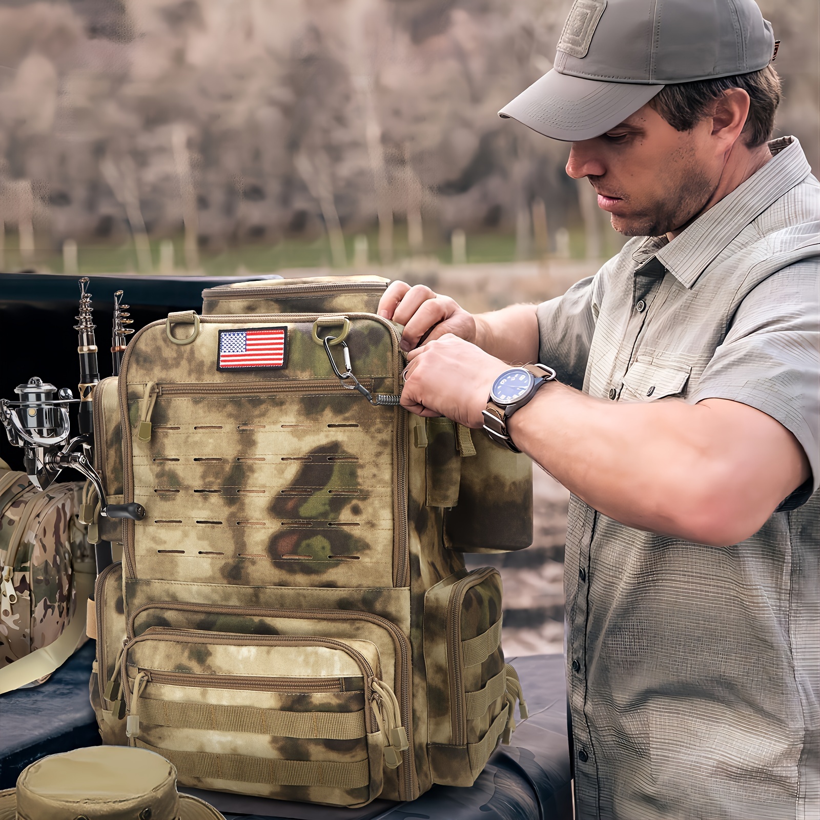 A Spacious 11.89gal Fishing Ba - Fishing Backpack 评论和价格