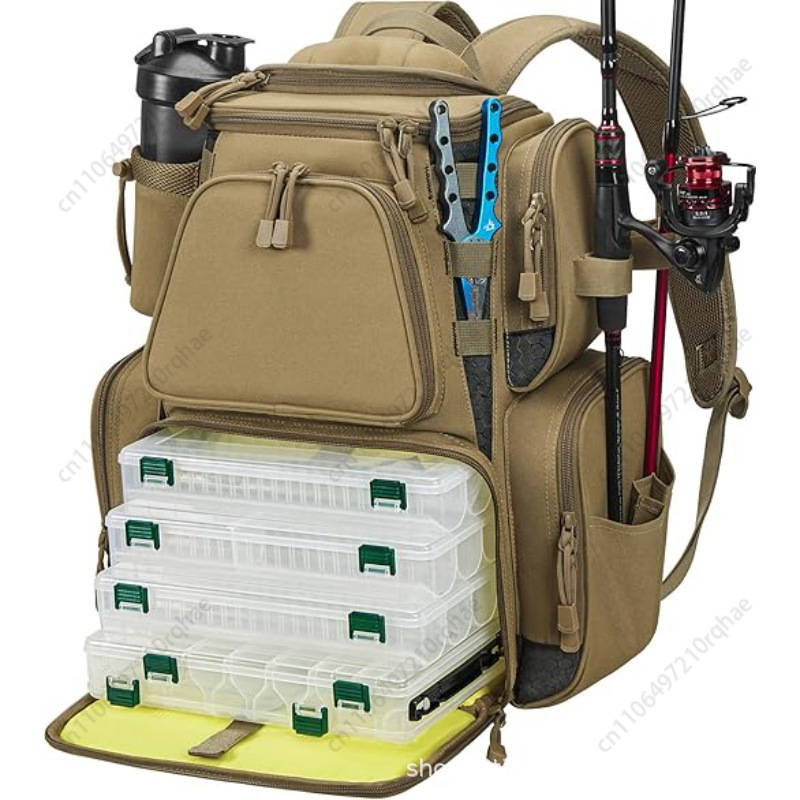 Fishing Gear Backpack with Lar - Fishing Equipment Storage 评论和价格