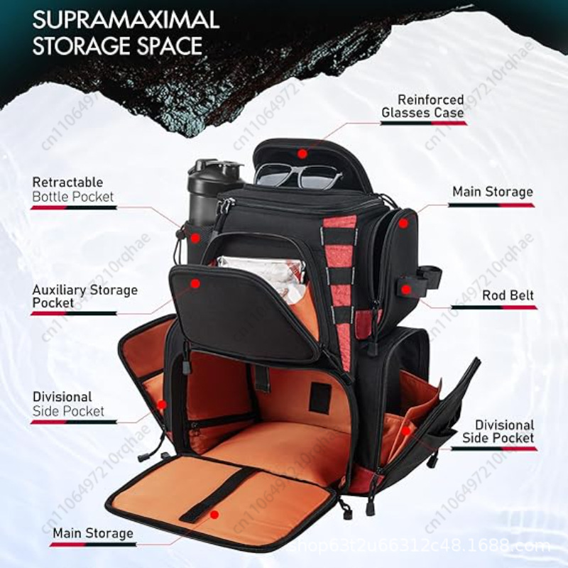 Fishing Gear Backpack with Lar - Fishing Equipment Storage 评论和价格